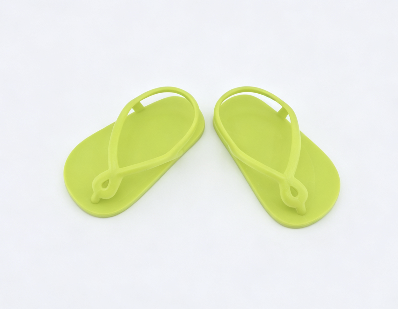 Neon Green Flip Flops with Rear Heel Strap Summer Beach Sandal Shoes for 18'' doll