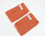 2 Pack Orange Fringe Terry Face Towels for 18'' Doll Retro 70s Groovy Bathroom Pretend Play