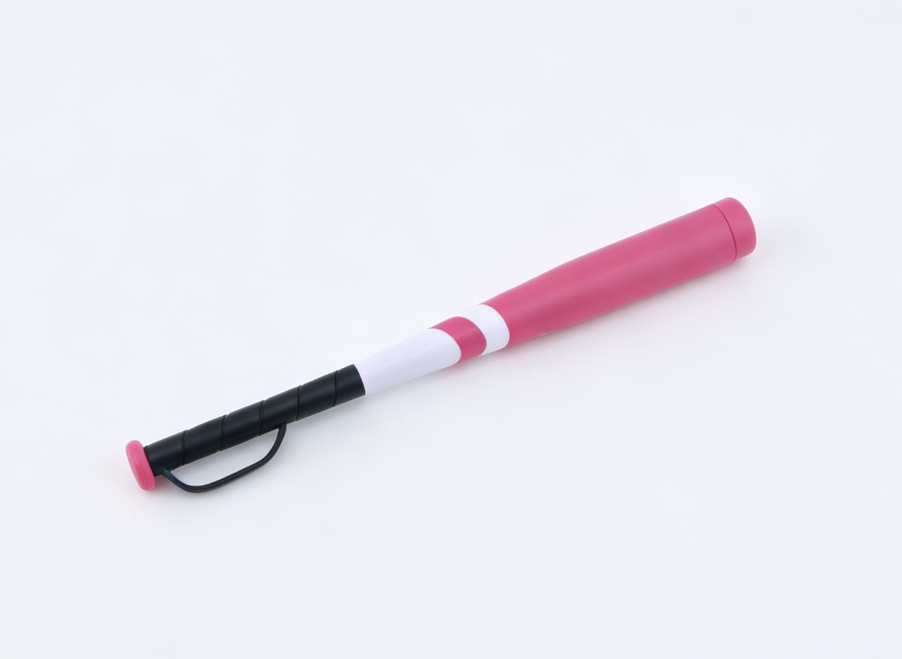 Pink White Striped Mini Baseball Bat Sports Game Prop Outdoor Accessory for 18'' doll
