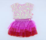 American girl sparkly light-pink sequined top & skirt for 18'' doll AG Star Stylist Closet