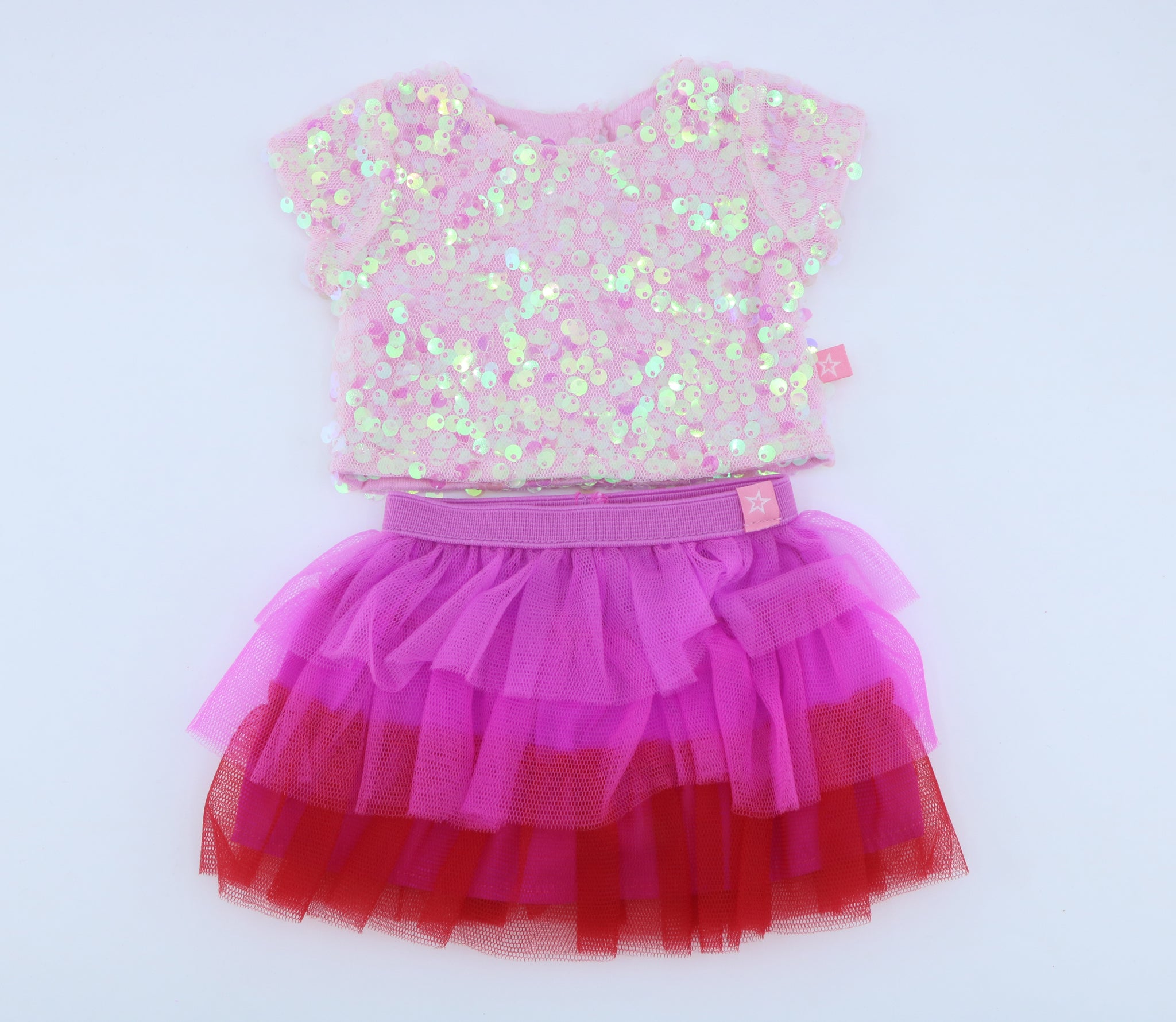 American girl sparkly light-pink sequined top & skirt for 18'' doll AG Star Stylist Closet
