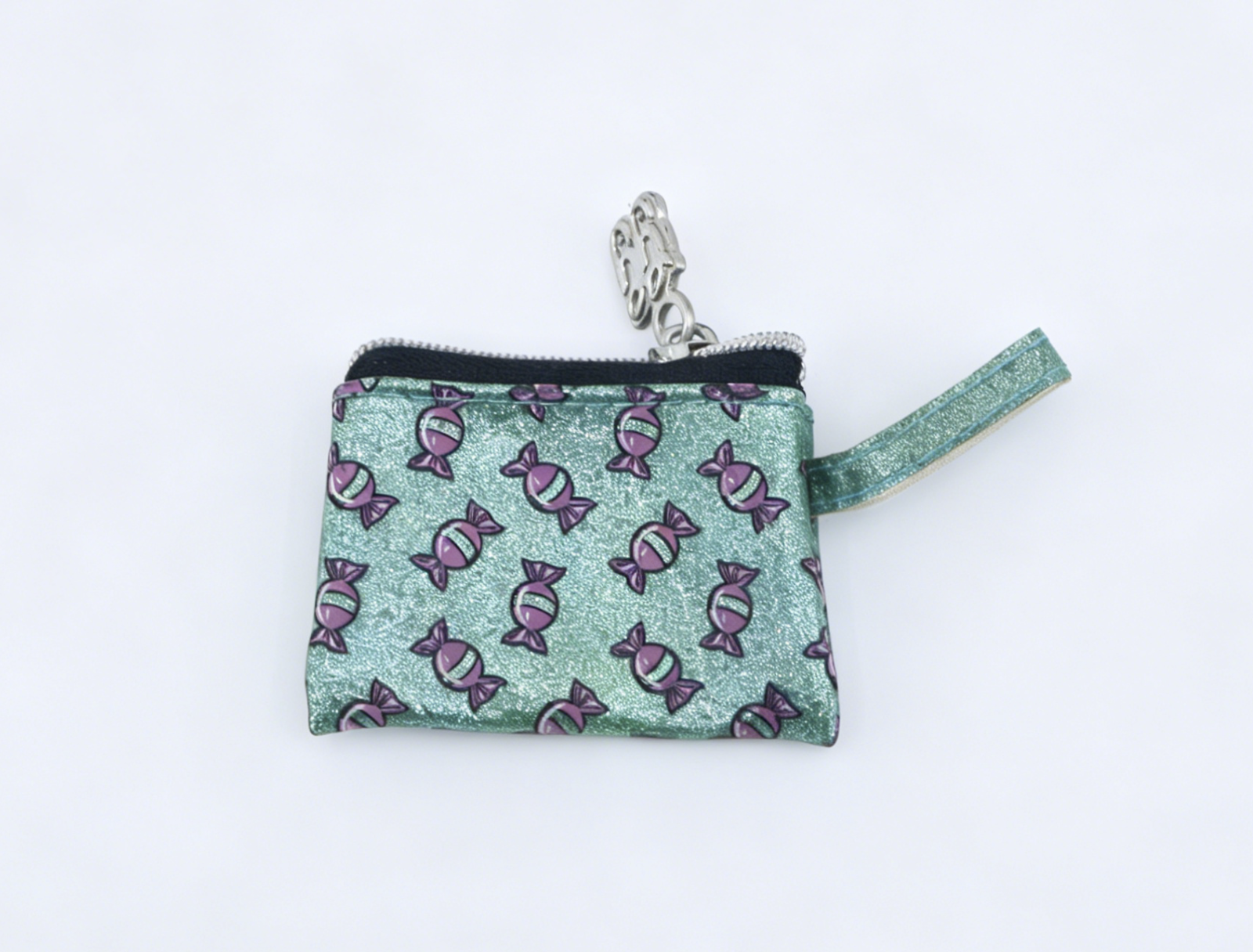 Glitter Green Mini Candy Print Zipper Coin Purse Accessory For 18-Inch Dolls