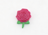 Glossy Pink Mini Rose Flower Pretend Decor Prop FOR 18'' DOLL | Doll Scene & Hair Accessory Supply