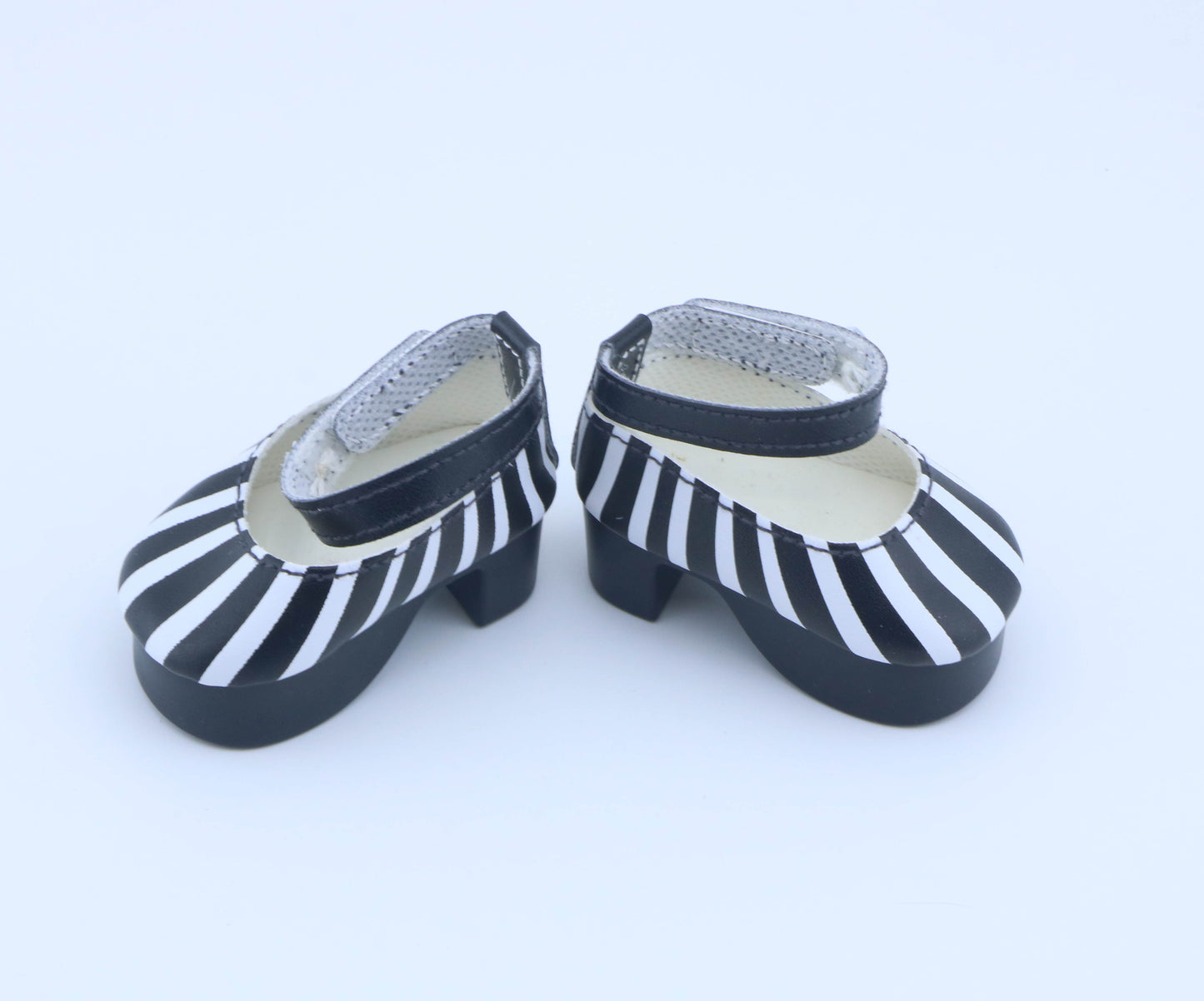 Authentic American Girl Black & White Striped Platform Mary Jane Heels for 18'' Doll shoes