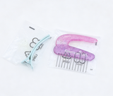 American Girl Pink Glitter Comb & Hair Clip Set for 18'' Doll salon
