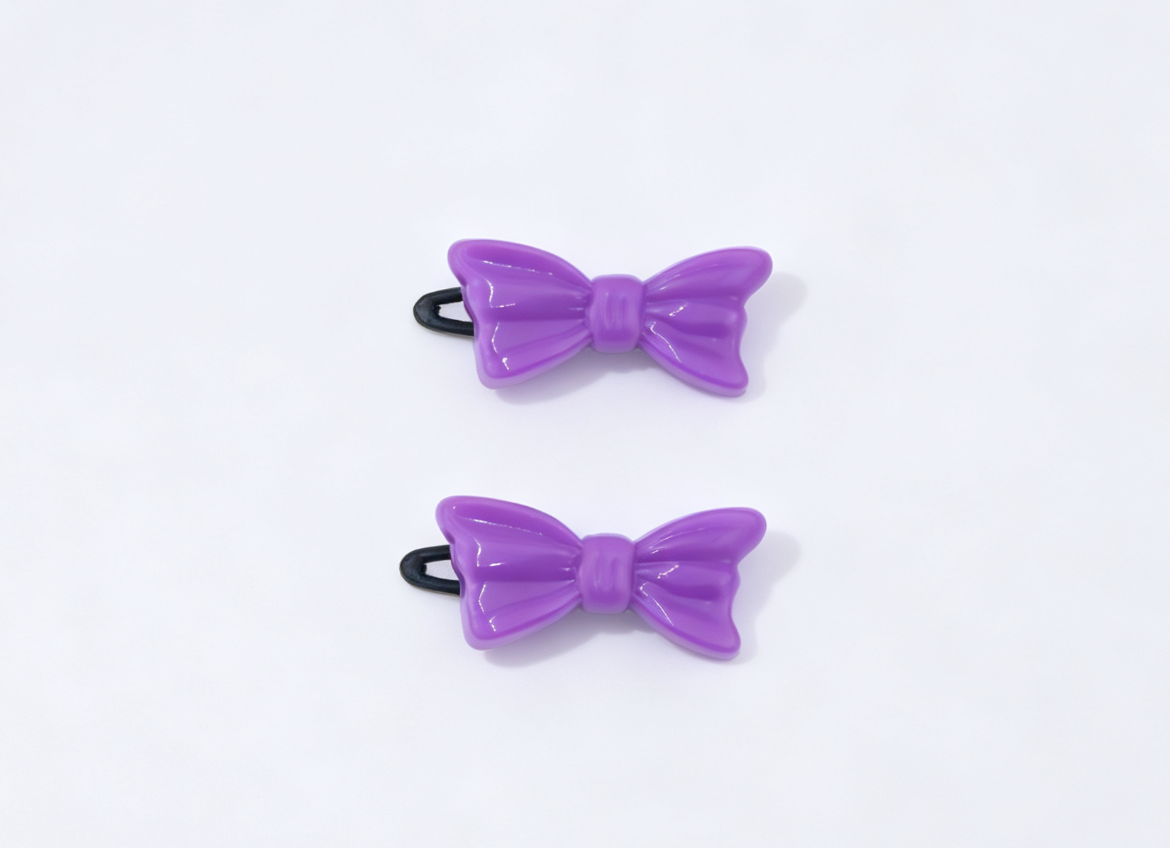 Purple Bow Hair Clips Set 2 For 18'' Doll Beauty Accessories