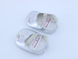American girl A pair of sparkly silver ballet flats from Sprinkle of Stars Outfit for Bitty Baby Dolls
