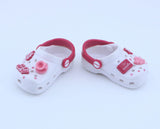 Authentic American Girl x Crocs White Clogs with Charms for 18'' Doll Shoes