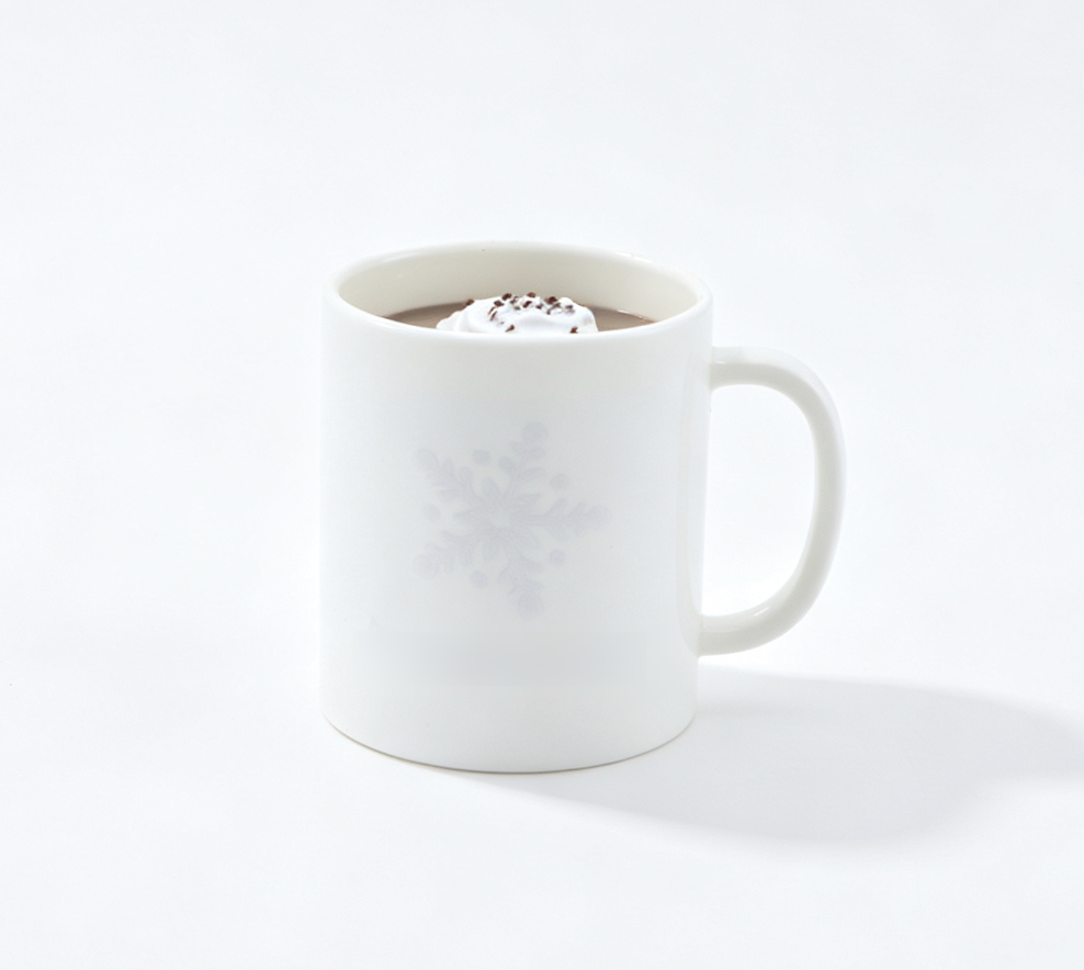 White Snowflake Hot Cocoa Mug Play Food Prop FOR 18'' DOLL | Winter Holiday Kitchen Accessory
