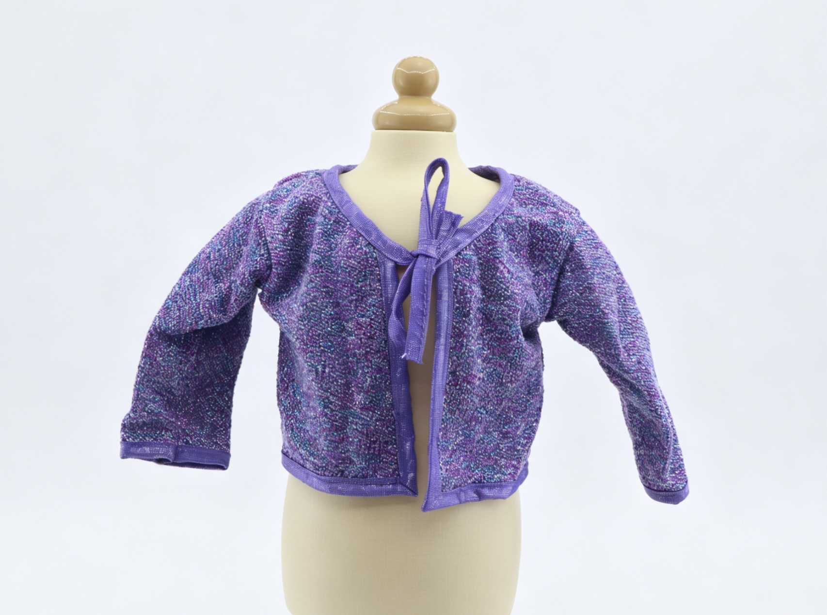 American Girl Isabel Hoffman Purple Sparkle Tie Front Cardigan - From Year 2000 Millennium Outfit Set For 18" Dolls
