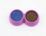 Double Pet Feeding Bowl Set with Mini Food & Water Disc Pretend Prop Accessory for 18'' doll
