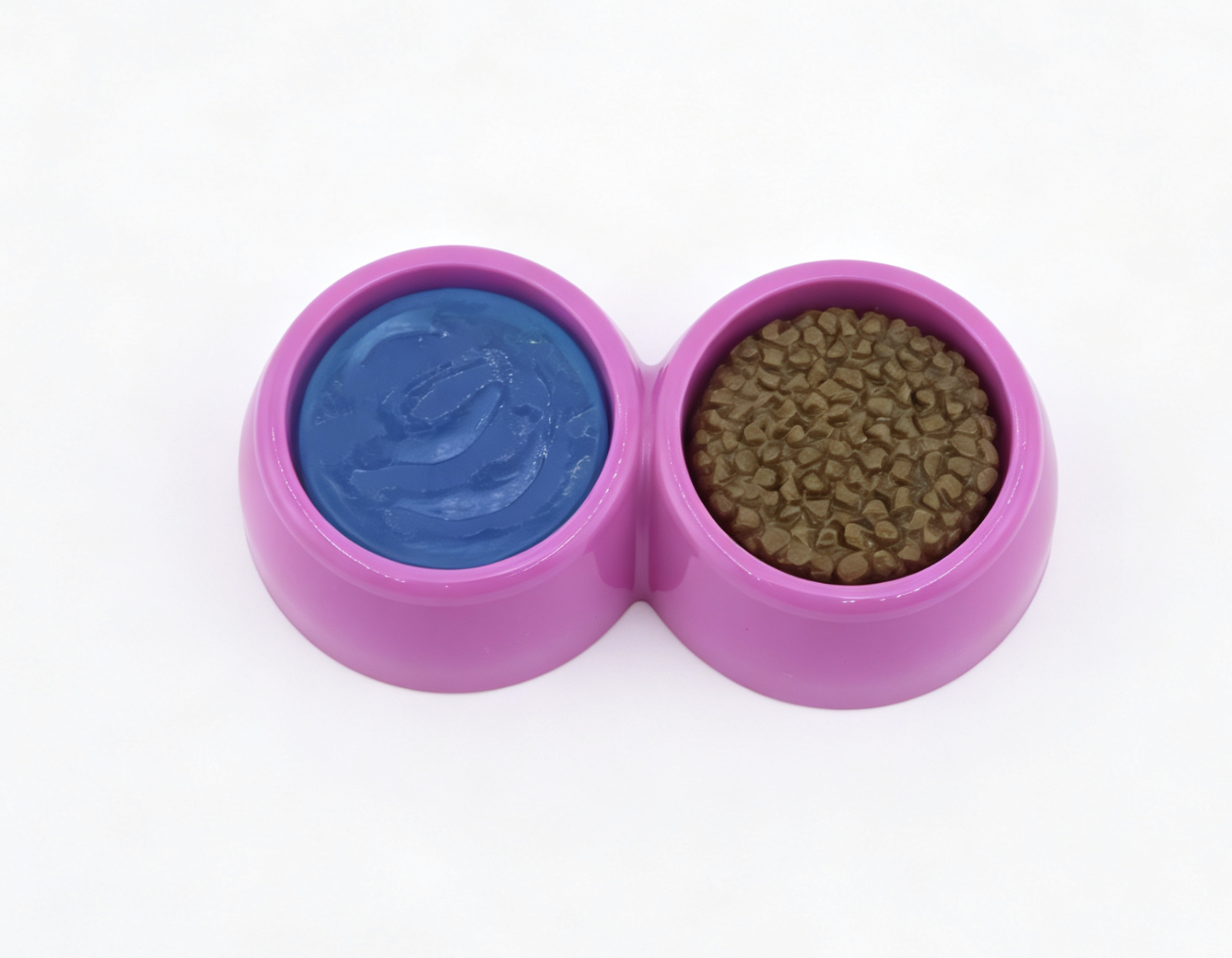 Double Pet Feeding Bowl Set with Mini Food & Water Disc Pretend Prop Accessory for 18'' doll