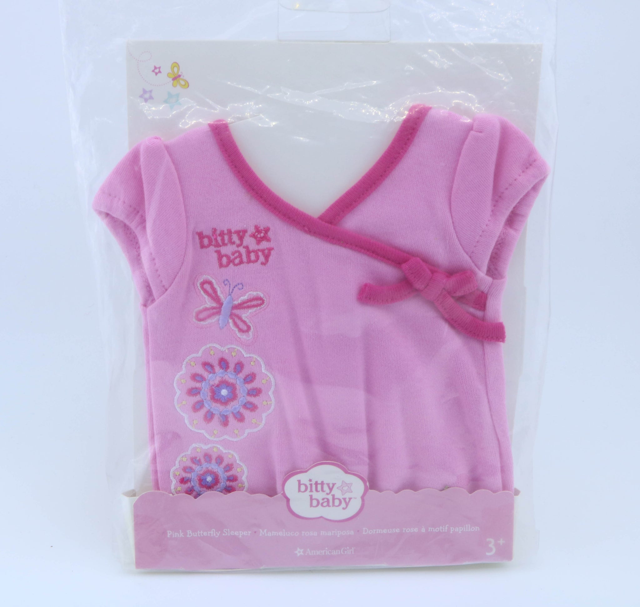 American Girl Bitty Baby Pink Butterfly Sleeper Outfit – For 15" Bitty Baby Dolls
