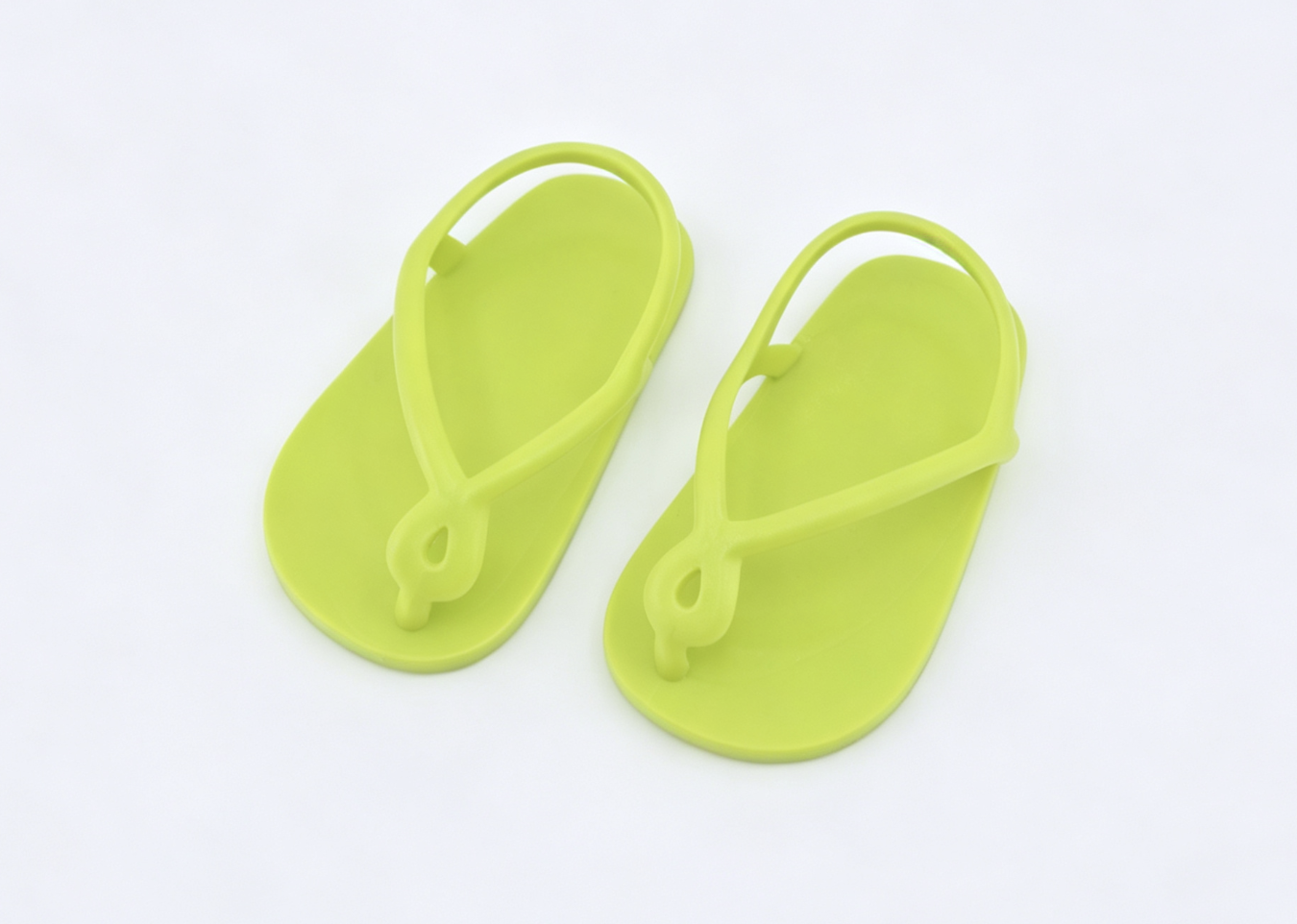 Neon Green Flip Flops with Rear Heel Strap Summer Beach Sandal Shoes for 18'' doll