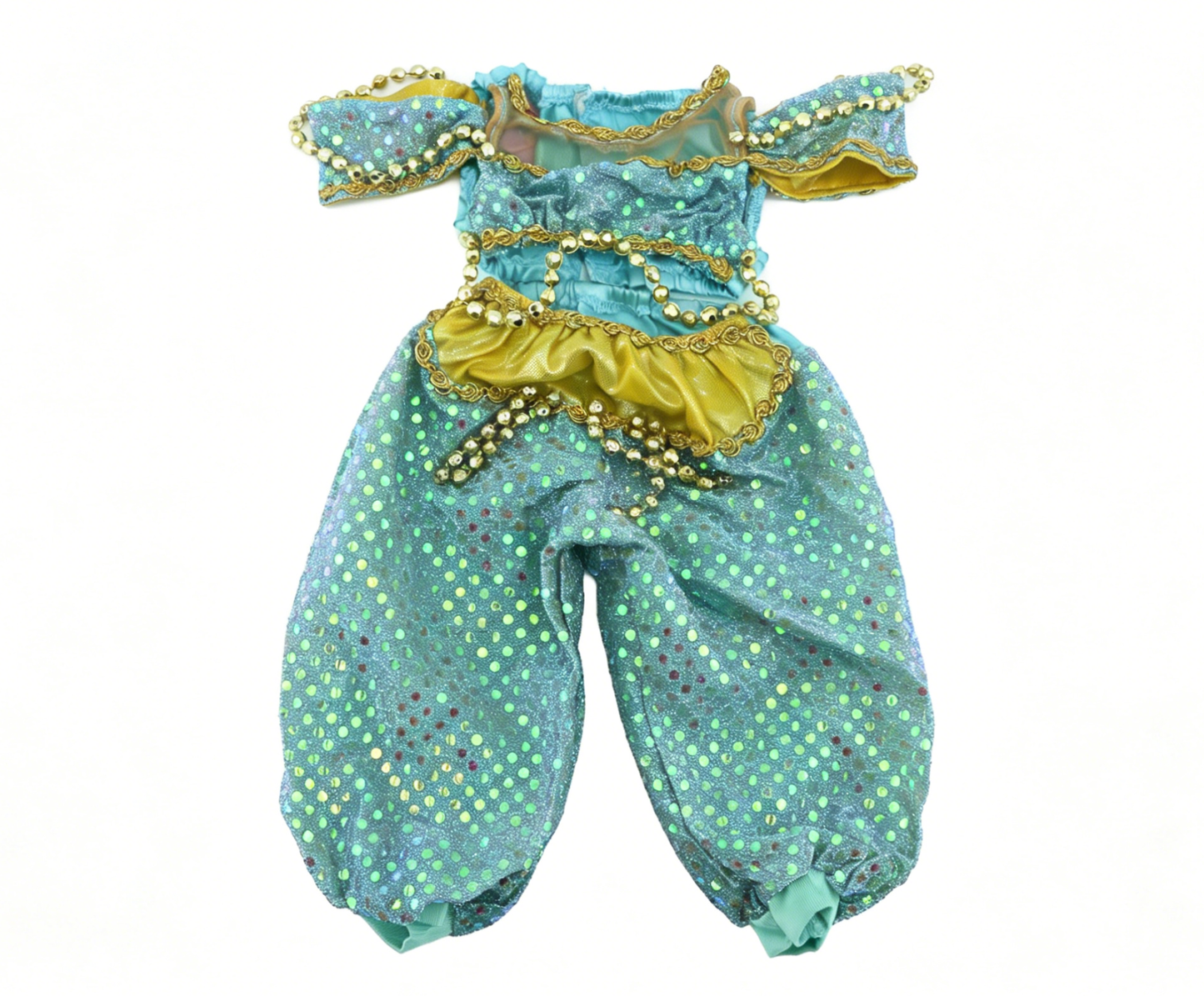 Turquoise Sequin Princess 2 Piece Outfit For 18'' Fashion Girl Doll | Doll Cosplay Costume Set