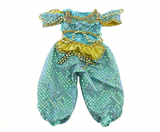 Turquoise Sequin Princess 2 Piece Outfit For 18'' Fashion Girl Doll | Doll Cosplay Costume Set