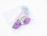 Authentic American Girl Pink Pet Collar With Purple Satin Bow & Blue Heart Charm FOR 18'' DOLL