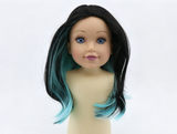 Black Ombre Mint Blue Bob Wig For 18'' Fashion Girl Doll | Synthetic Doll Replacement Hair Accessory