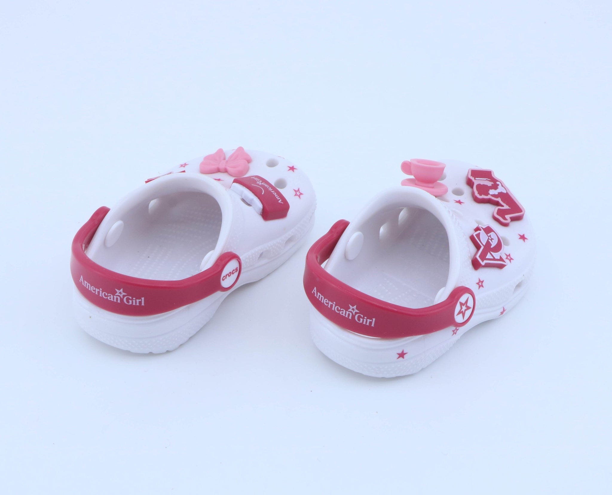 Authentic American Girl x Crocs White Clogs with Charms for 18'' Doll Shoes