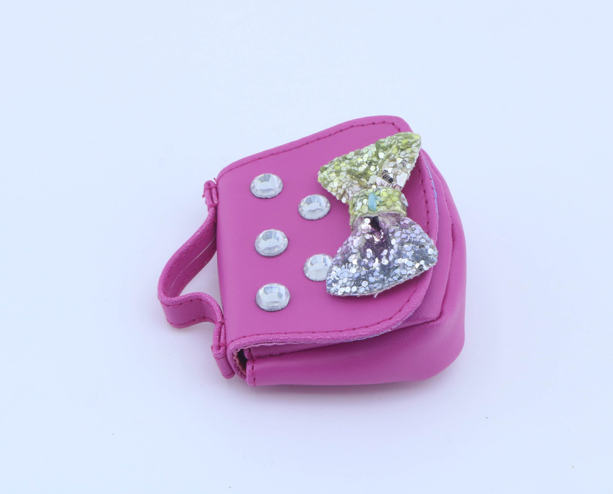 Authentic American Girl Pink Handbag with Glitter Bow & Rhinestones for 18'' Doll Accessories