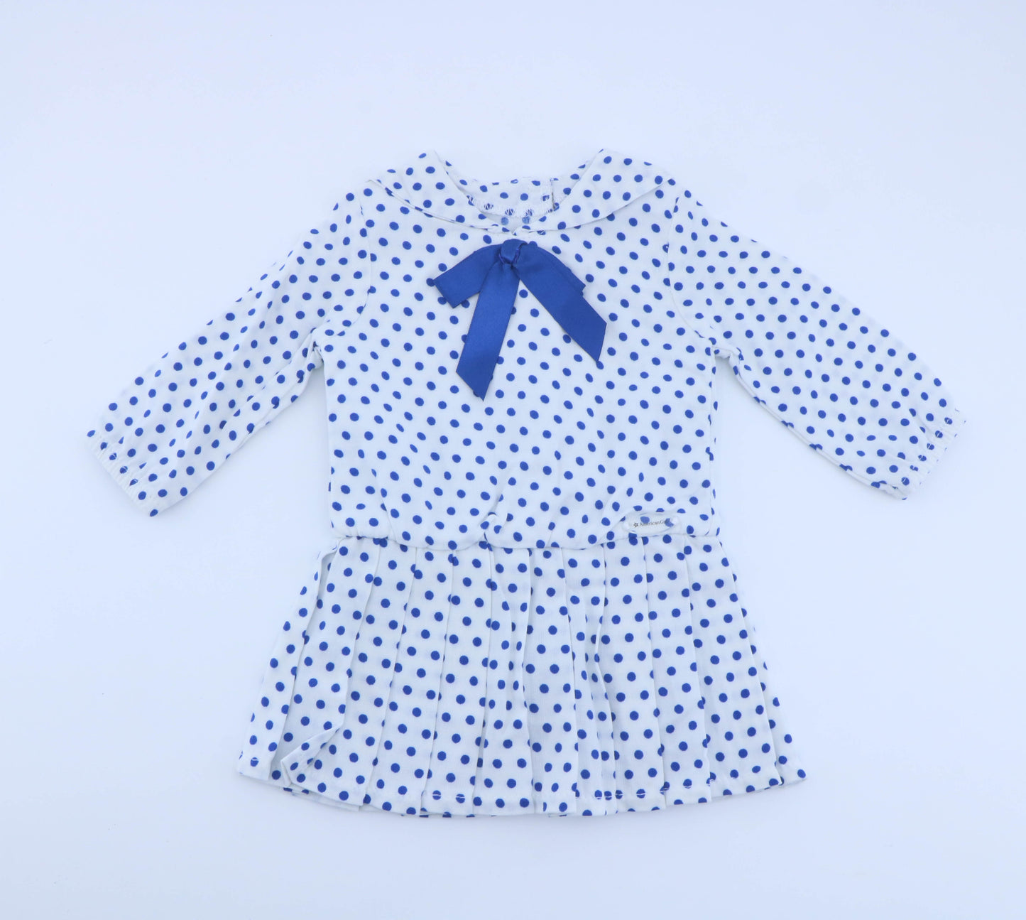 American Girl White & Blue Polka Dot Dress with Bow for 18'' Doll