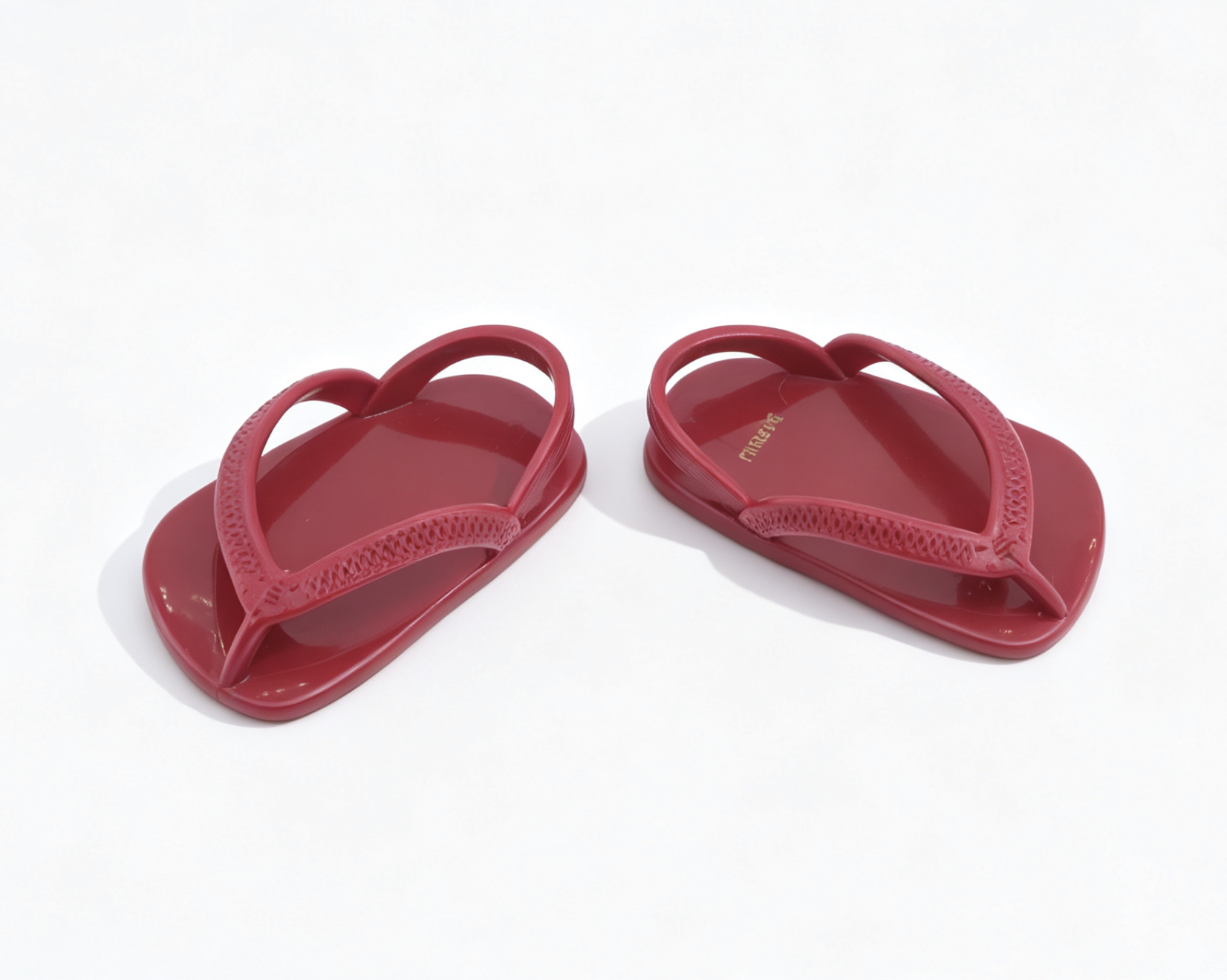 Red Plastic Flip Flop Sandals Mini Summer Beach Footwear Accessory for 18'' Doll Dress Up Play
