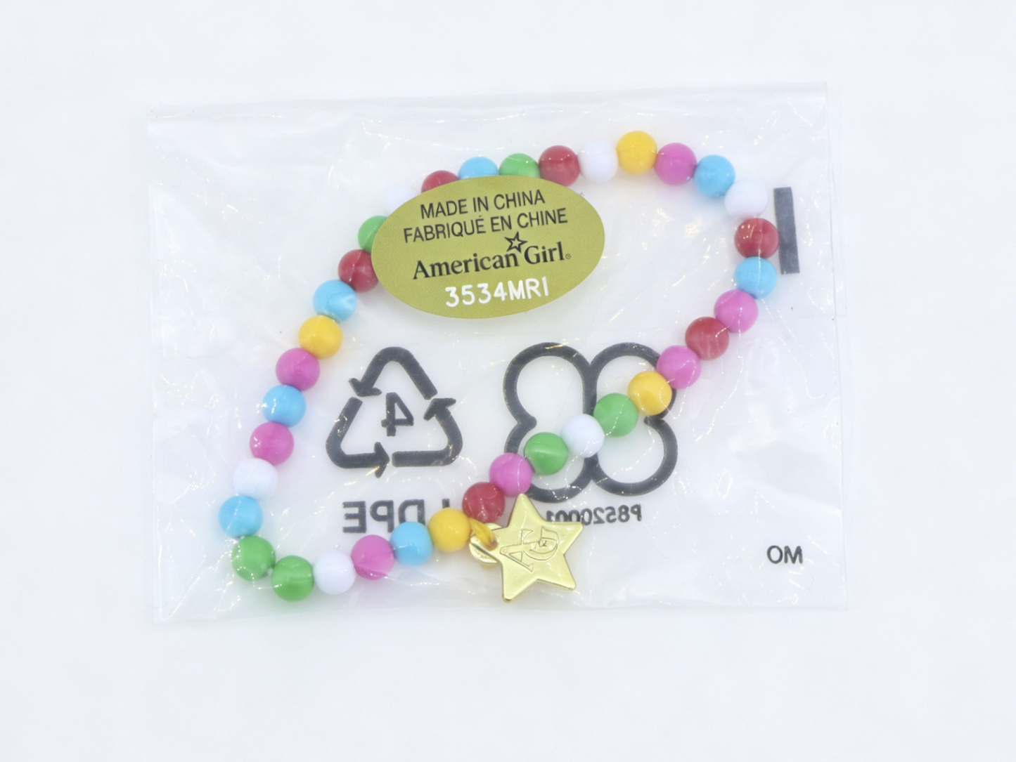 American Girl Rainbow Beaded Star Charm Necklace FOR 18'' DOLL