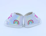 Authentic American Girl Iridescent Rainbow High-Top Sneakers for 18'' Doll shoes