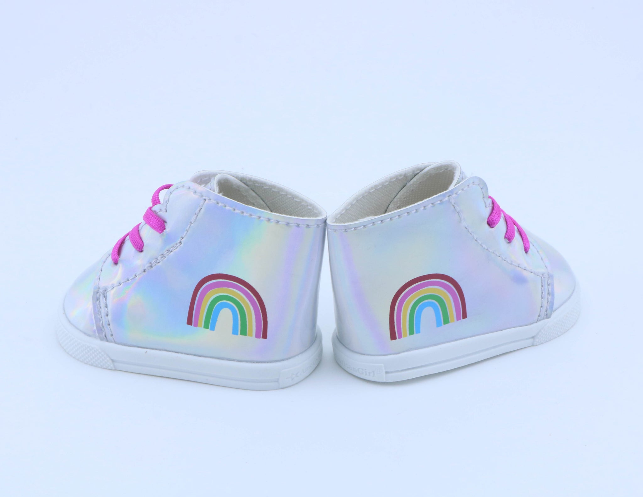 Authentic American Girl Iridescent Rainbow High-Top Sneakers for 18'' Doll shoes
