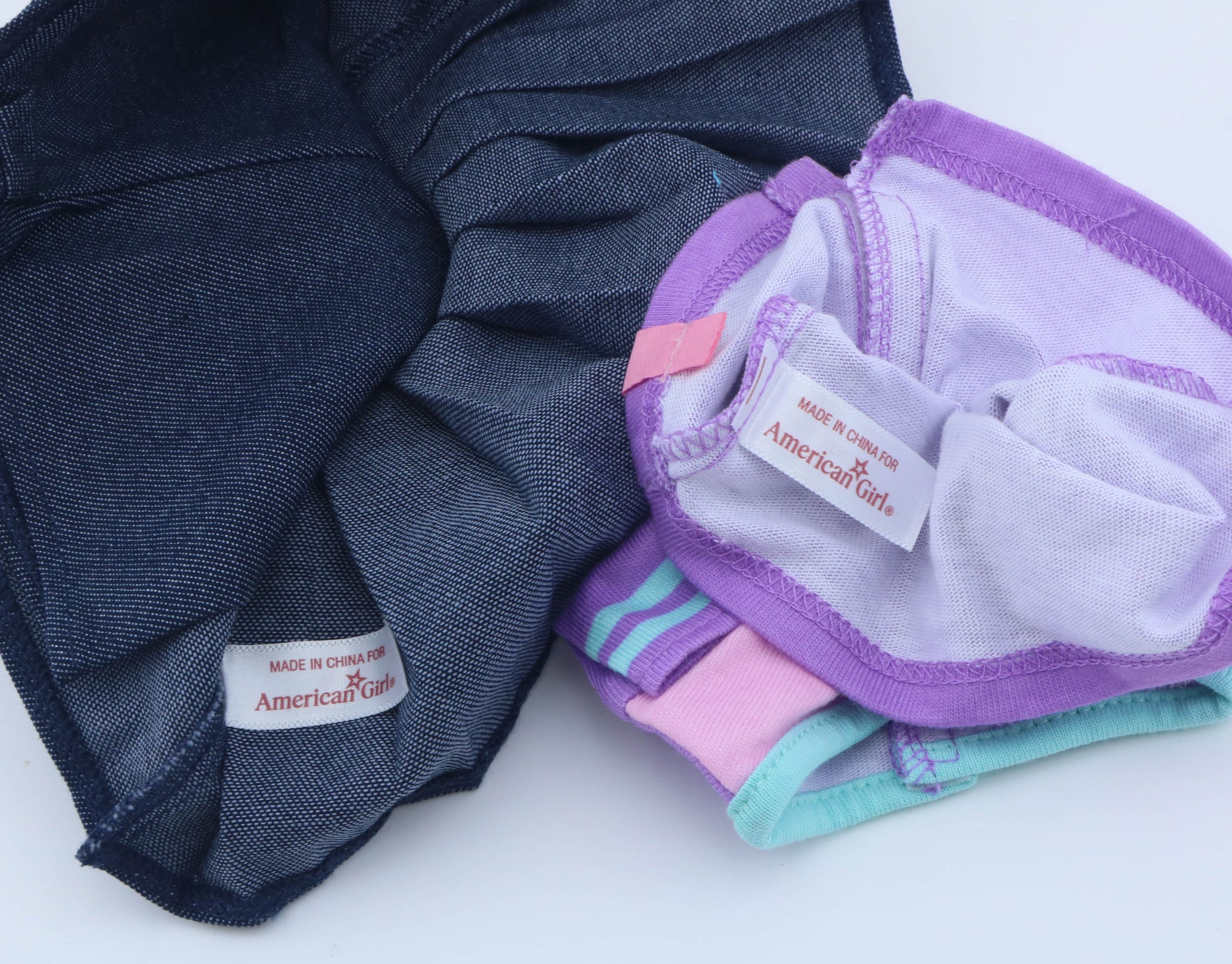 American Girl Purple "44" Sporty Top & Denim Pleated Skirt Set - For 18" Dolls