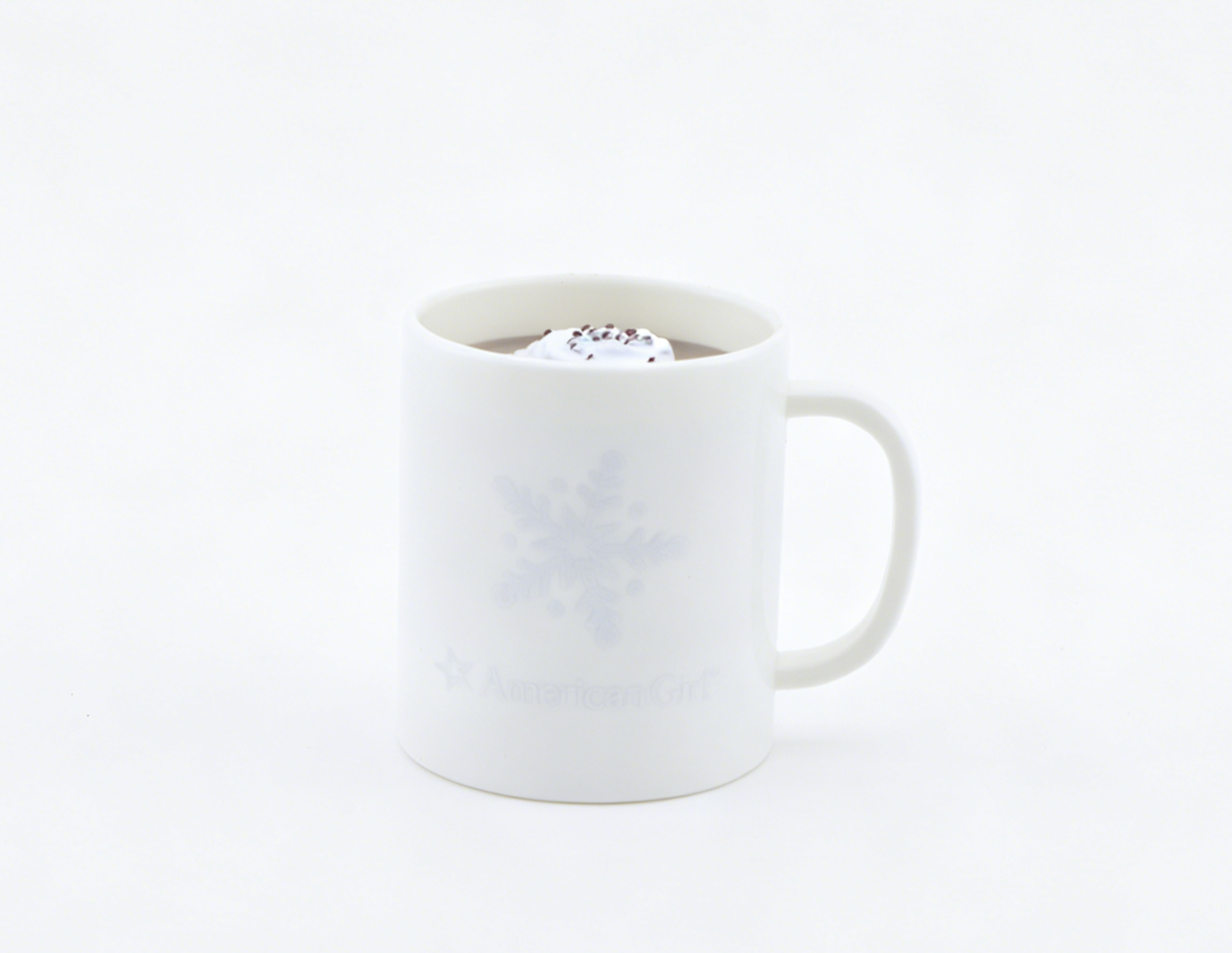 Snowflake Hot Cocoa Mug Play Food for 18" American Girl Doll Silly Hanukkah Sweater