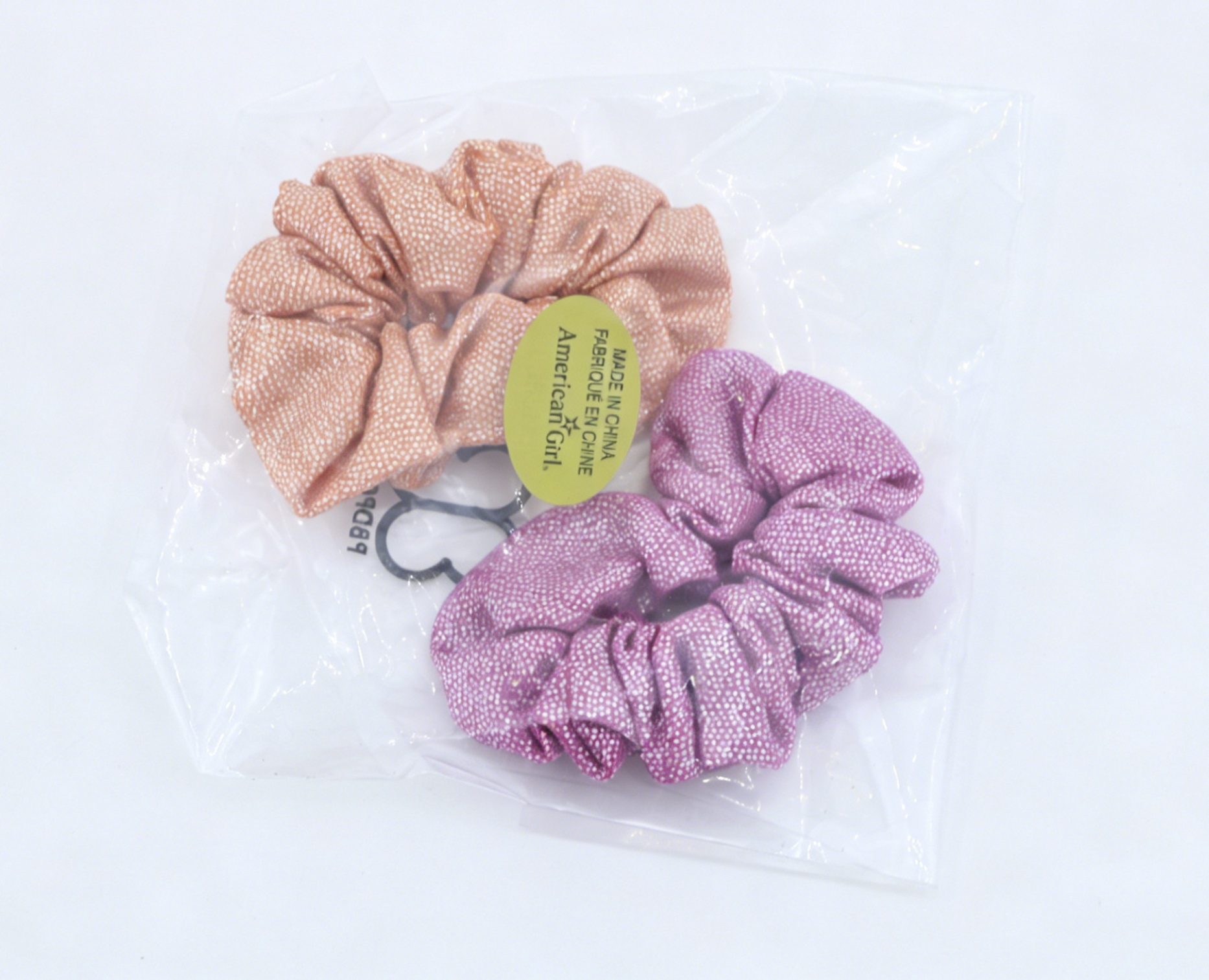Authentic American Girl 2 Pack Dotted Fabric Scrunchies FOR 18'' DOLL