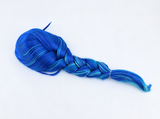 Bright Blue Light Blue Highlight Single Braid Wig For 18'' Fashion Girl Doll | Synthetic Doll Replacement Hair Accessory