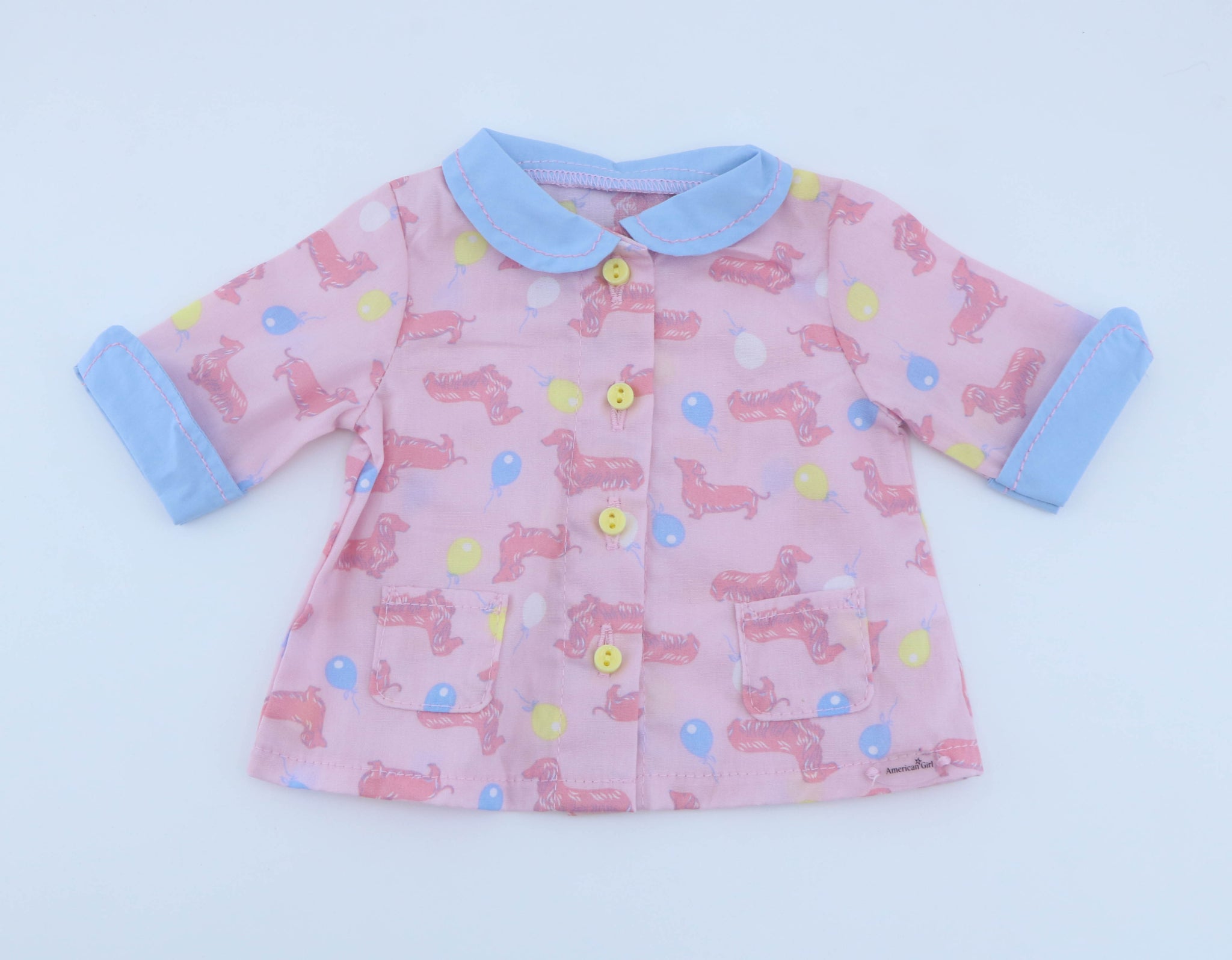 Authentic American Girl Dachshund Print Pajama Set with Slippers for 18'' Doll Clothes
