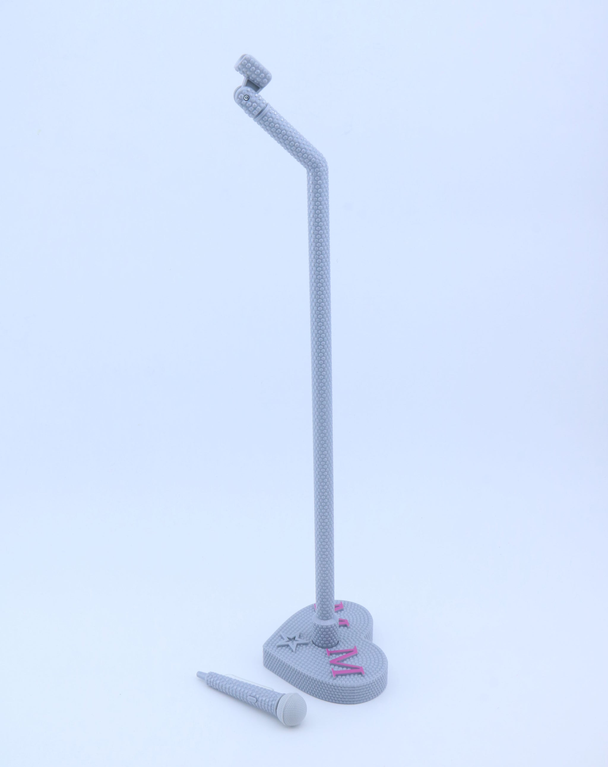 American Girl Gray Heart Base Microphone Stand With Extra Mic – For 18" Dolls