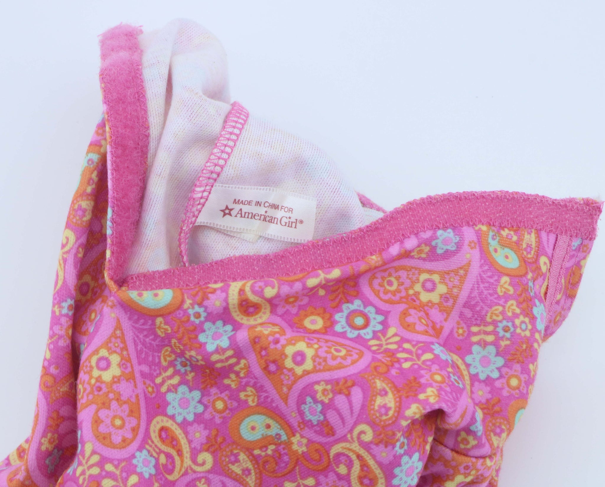 American Girl Bitty Baby Pink Paisley Heart Footed Sleeper for 15" Doll