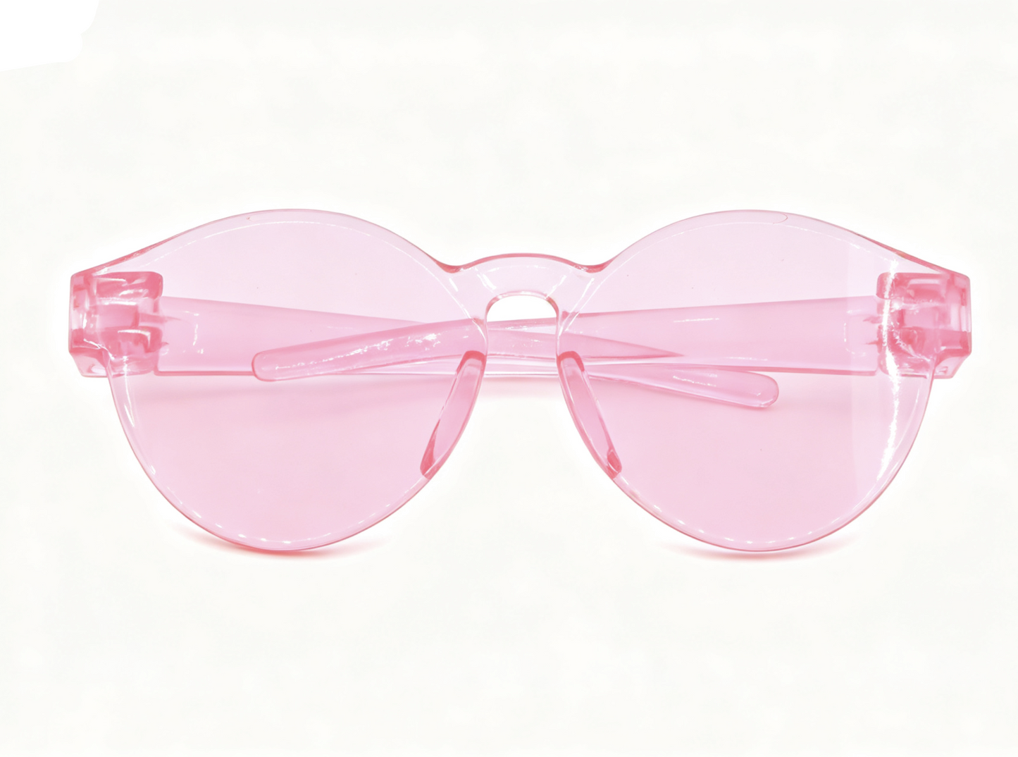 Transparent Light Pink Half Rim Round Tinted Lens Sunglasses Summer Beach Photo Accessory for 18'' doll