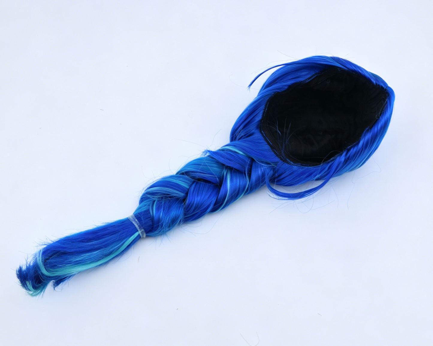 Bright Blue Light Blue Highlight Single Braid Wig For 18'' Fashion Girl Doll | Synthetic Doll Replacement Hair Accessory