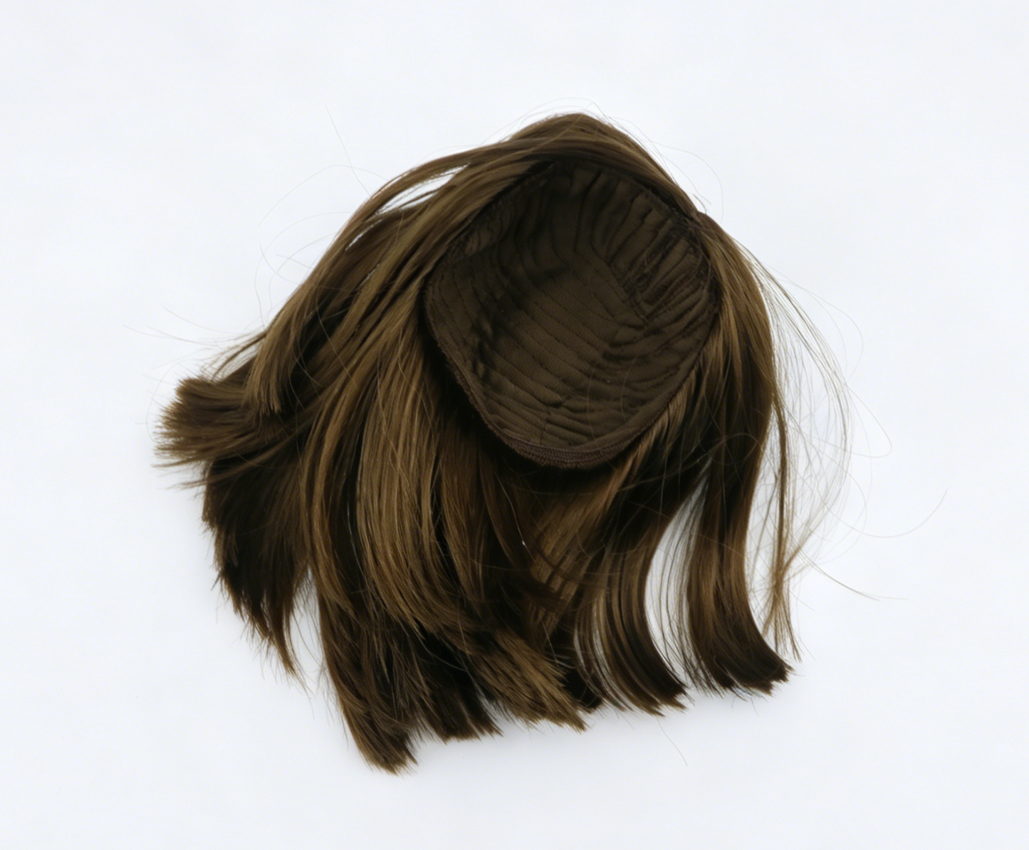 Medium Brown Middle Part Straight Bob Wig With 8cm Inner Diameter For Fashion Girl Doll | Synthetic Doll Replacement Hair Accessory