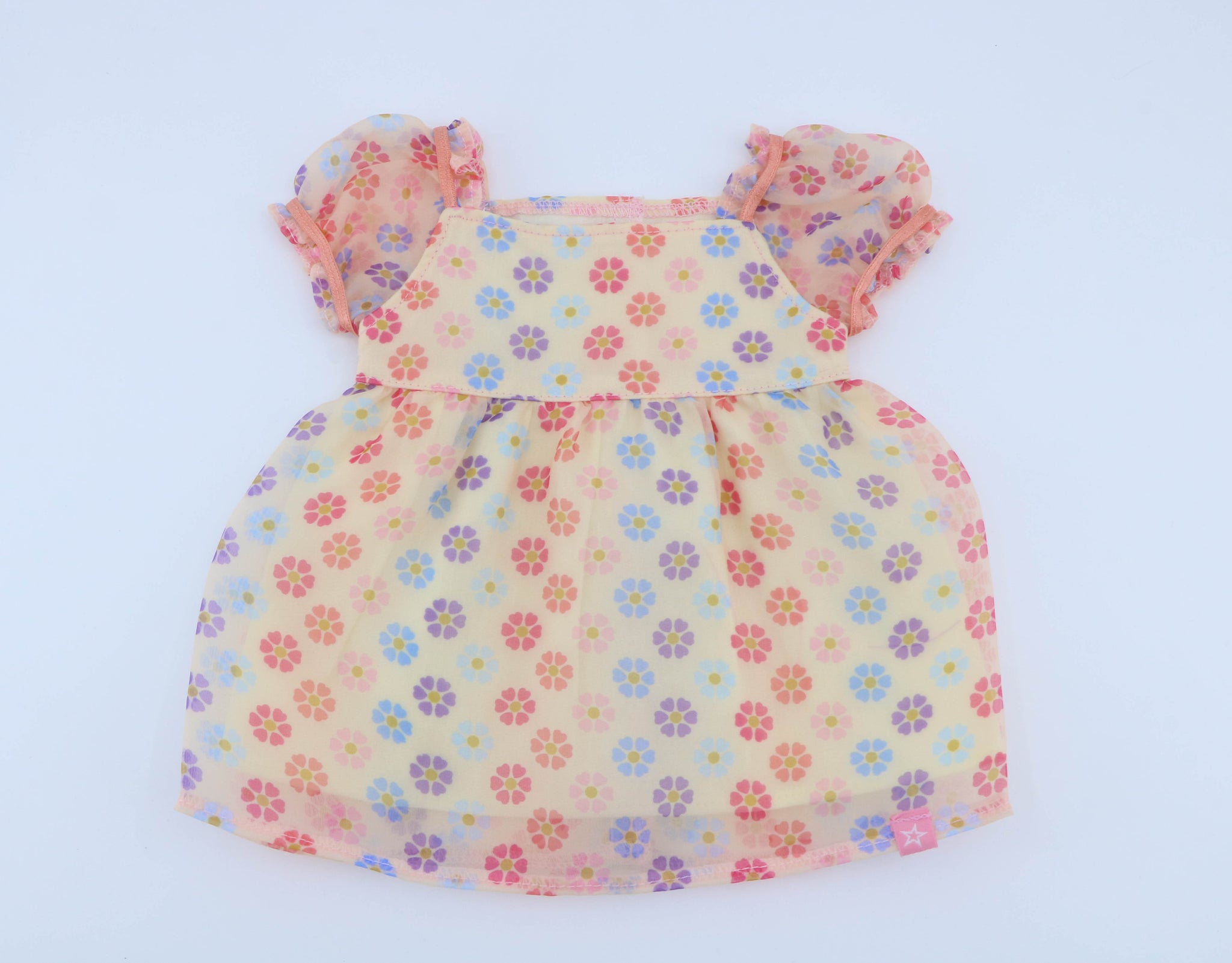 Authentic American Girl Yellow Floral Print Chiffon Dress for 18'' Doll
