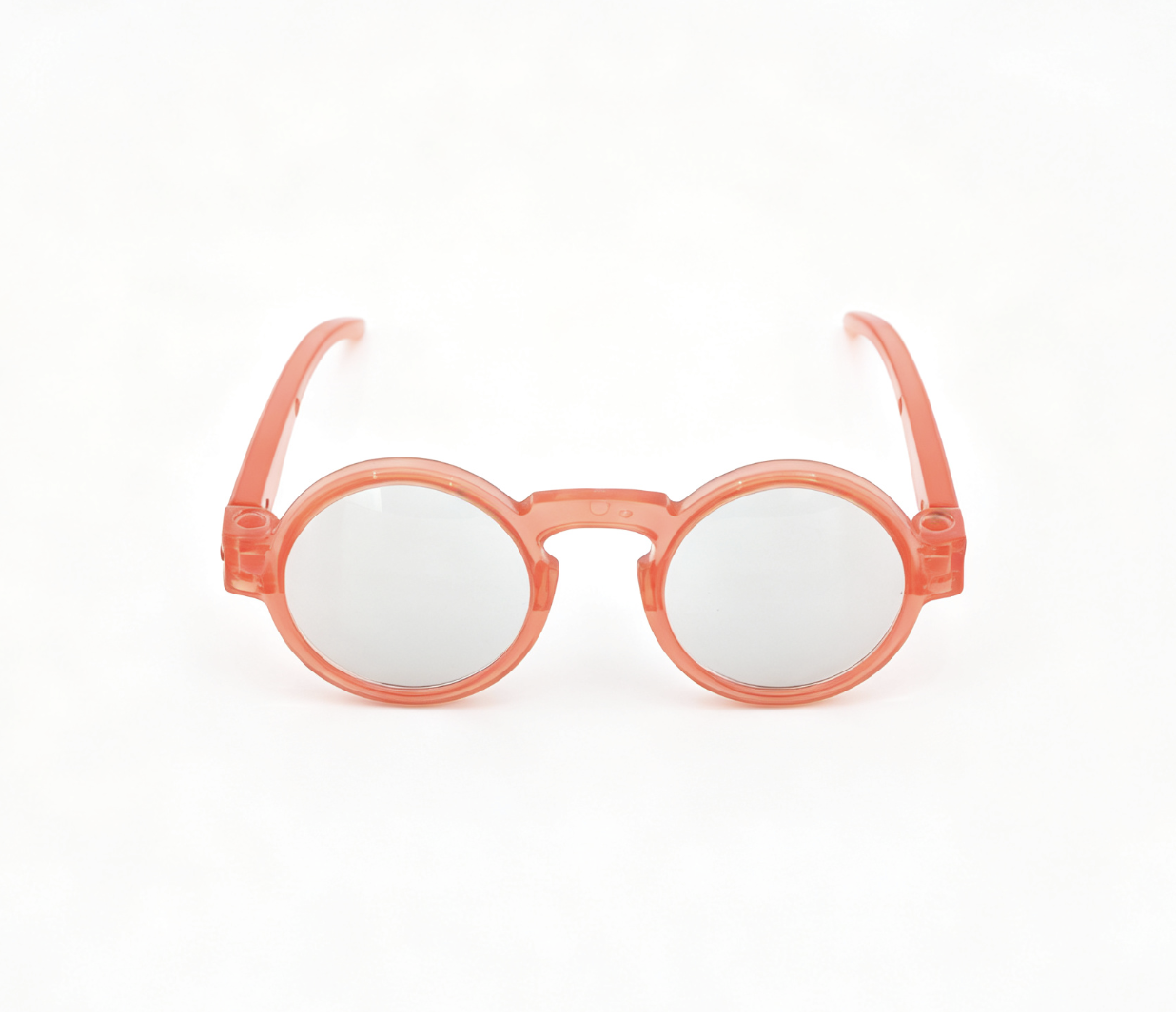 Transparent Orange Round Frame Mirror Lens Sunglasses Summer Photo Prop Accessory for 18'' doll