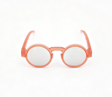 Transparent Orange Round Frame Mirror Lens Sunglasses Summer Photo Prop Accessory for 18'' doll