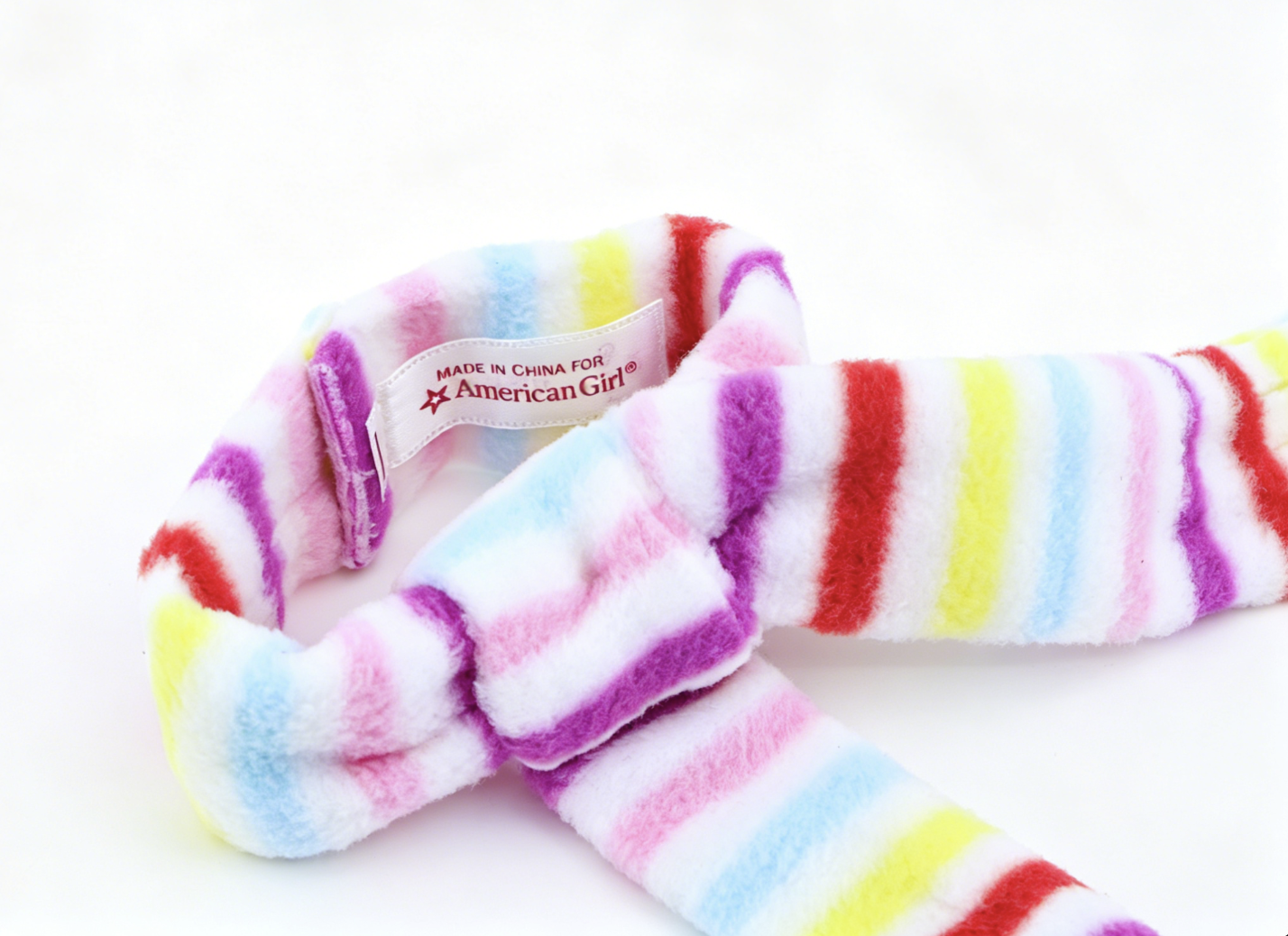 American Girl Rainbow Striped Fleece Scarf FOR 18'' DOLL Cold Weather Accessories