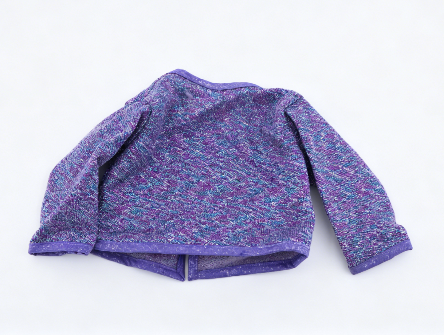 American Girl Isabel Hoffman Purple Sparkle Tie Front Cardigan - From Year 2000 Millennium Outfit Set For 18" Dolls