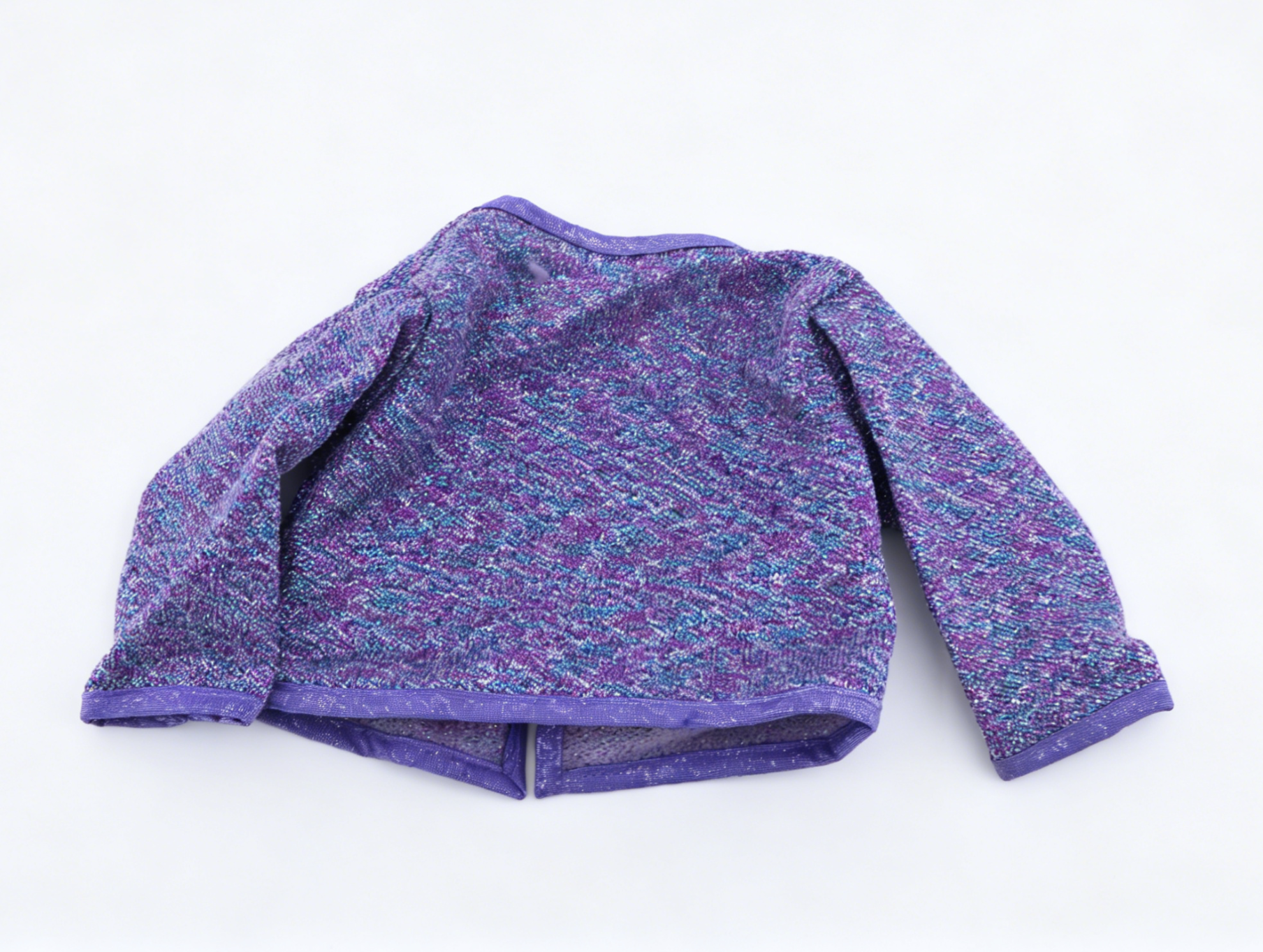 American Girl Isabel Hoffman Purple Sparkle Tie Front Cardigan - From Year 2000 Millennium Outfit Set For 18" Dolls
