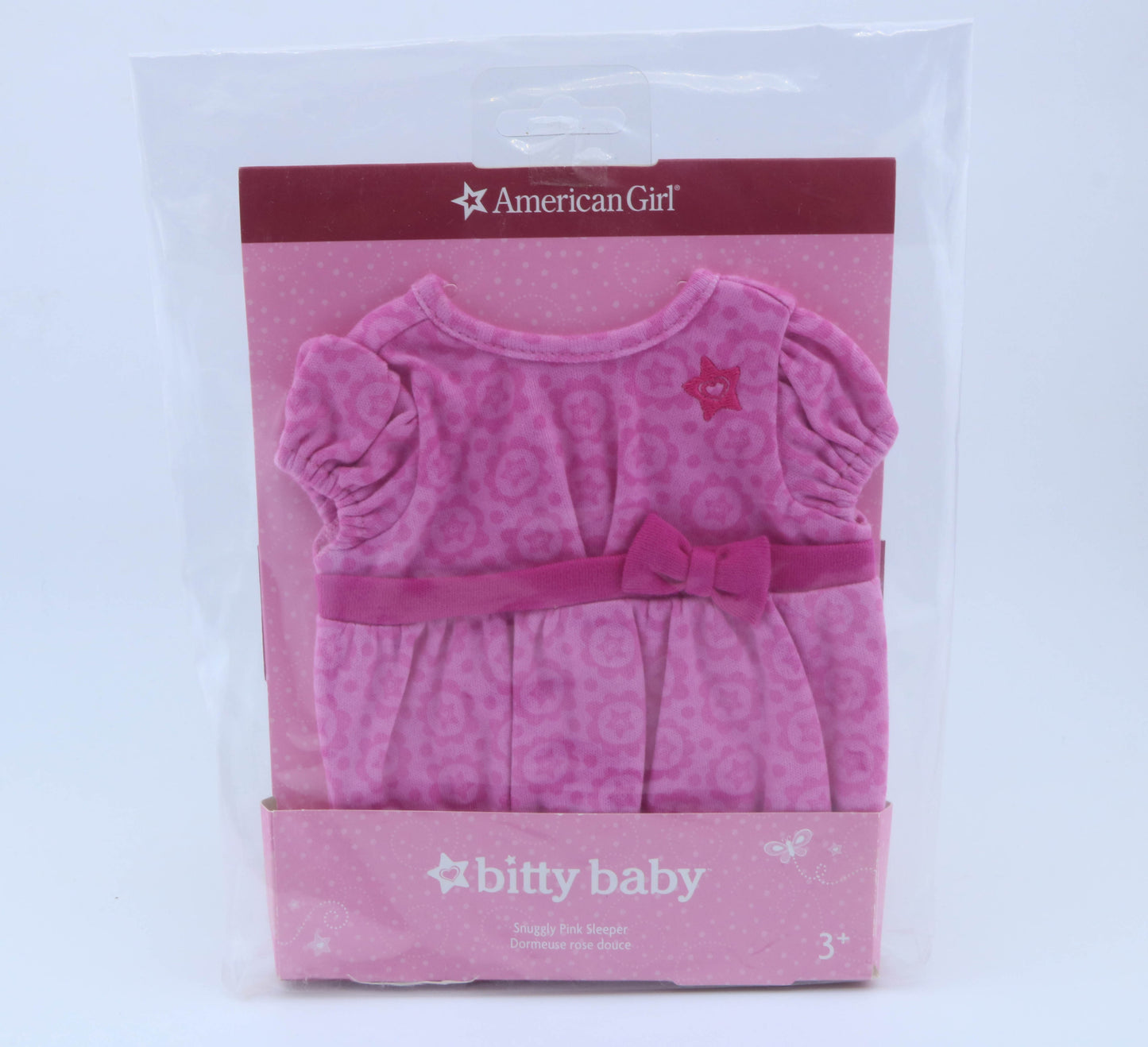 American Girl Bitty Baby Snuggly Pink Pattern Sleeper – For 15" Bitty Baby Dolls