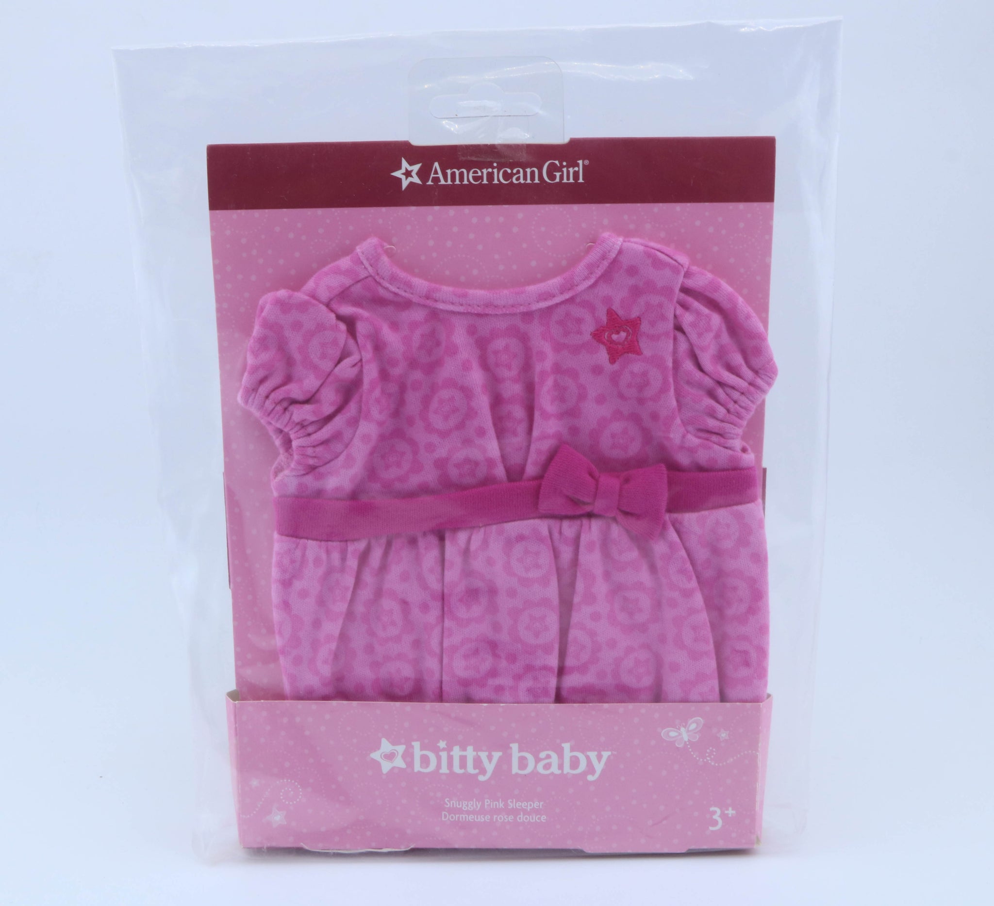 American Girl Bitty Baby Snuggly Pink Pattern Sleeper – For 15" Bitty Baby Dolls