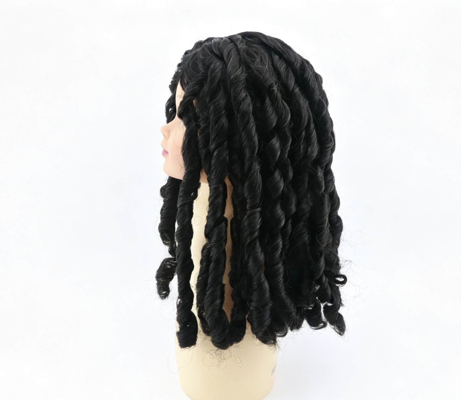 Black Spring Twist Wig For 18'' Fashion Girl Doll | Synthetic Doll Replacement Hair Accessory
