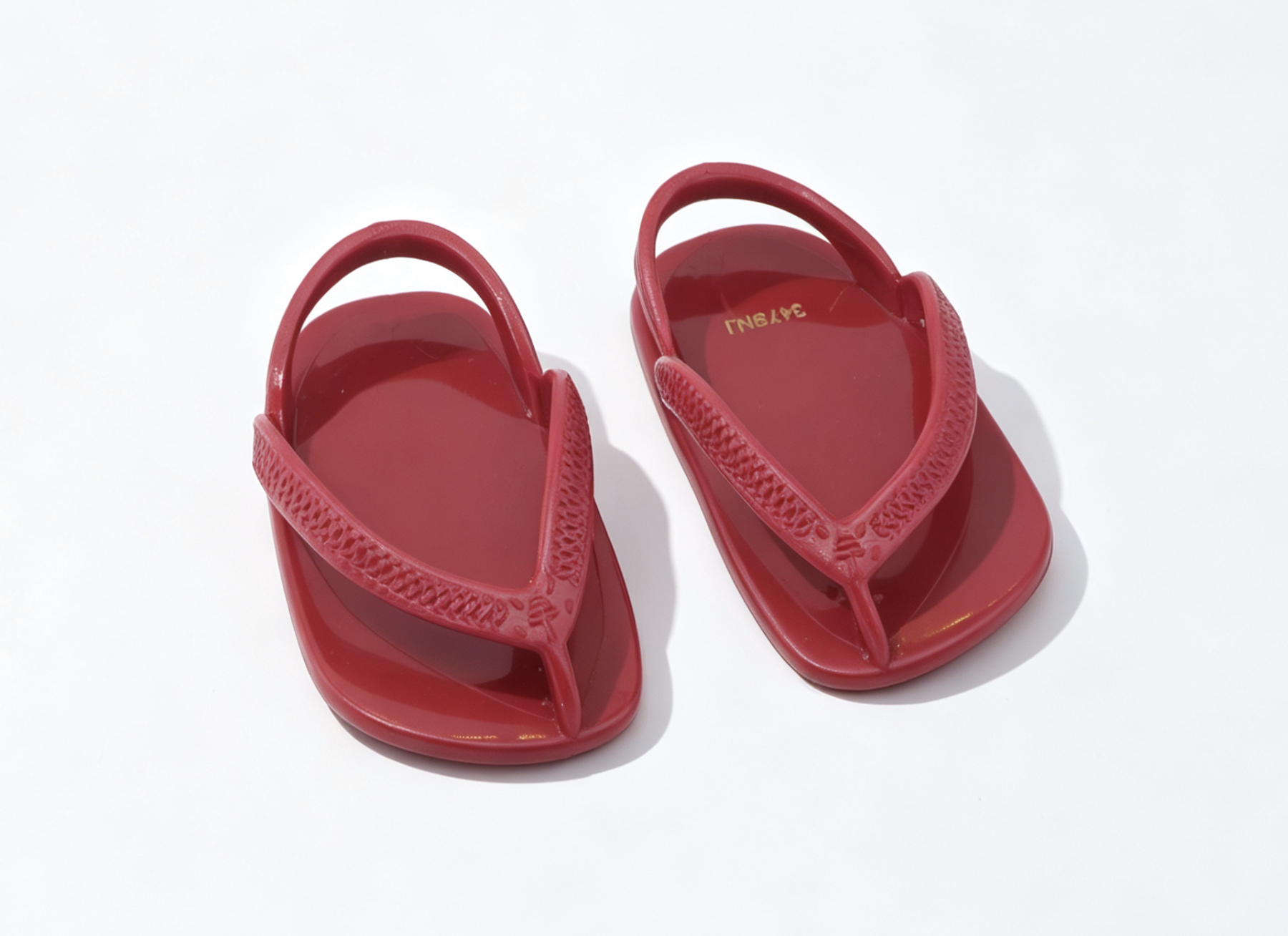 Red Plastic Flip Flop Sandals Mini Summer Beach Footwear Accessory for 18'' Doll Dress Up Play