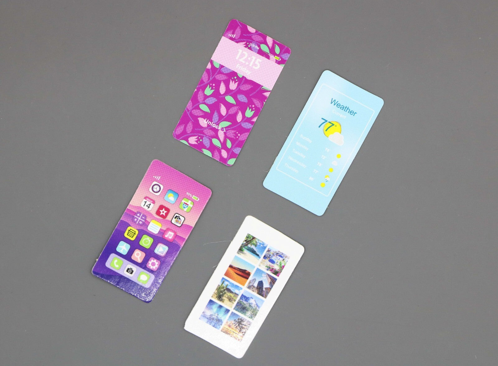 American Girl 4pcs reversible screens for Sparkle & Shine phone Accessories